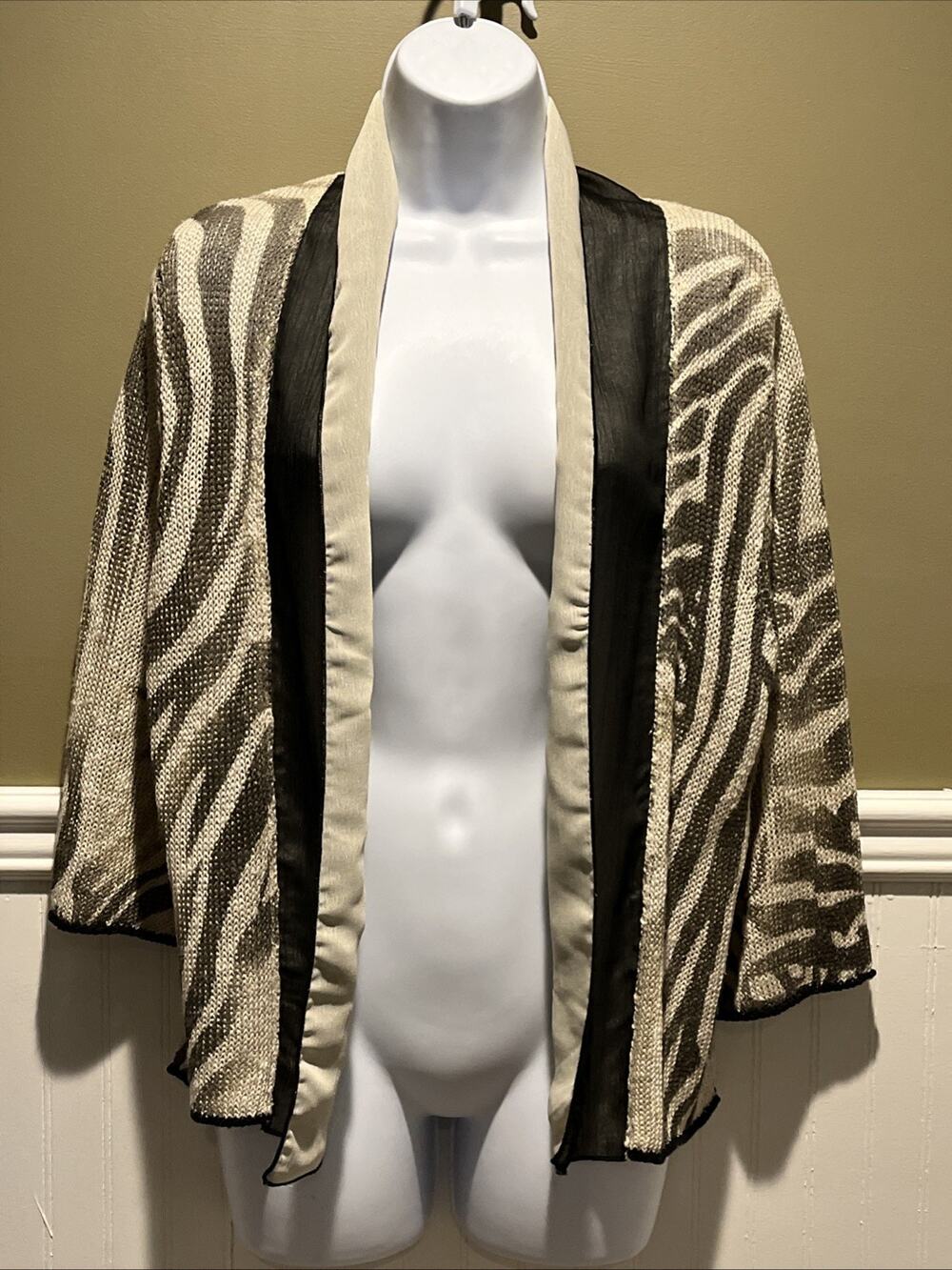 Curio New York Open Front Cardigan Sweater 3/4 Sleeve Women’s Size Small